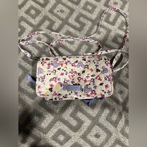 Vera Bradley Cream and Purple Patterned Crossbody Bag